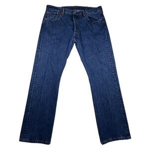 Levis 501 Original Fit Mens Jeans Blue Denim Straight Leg Button Fly 38x30